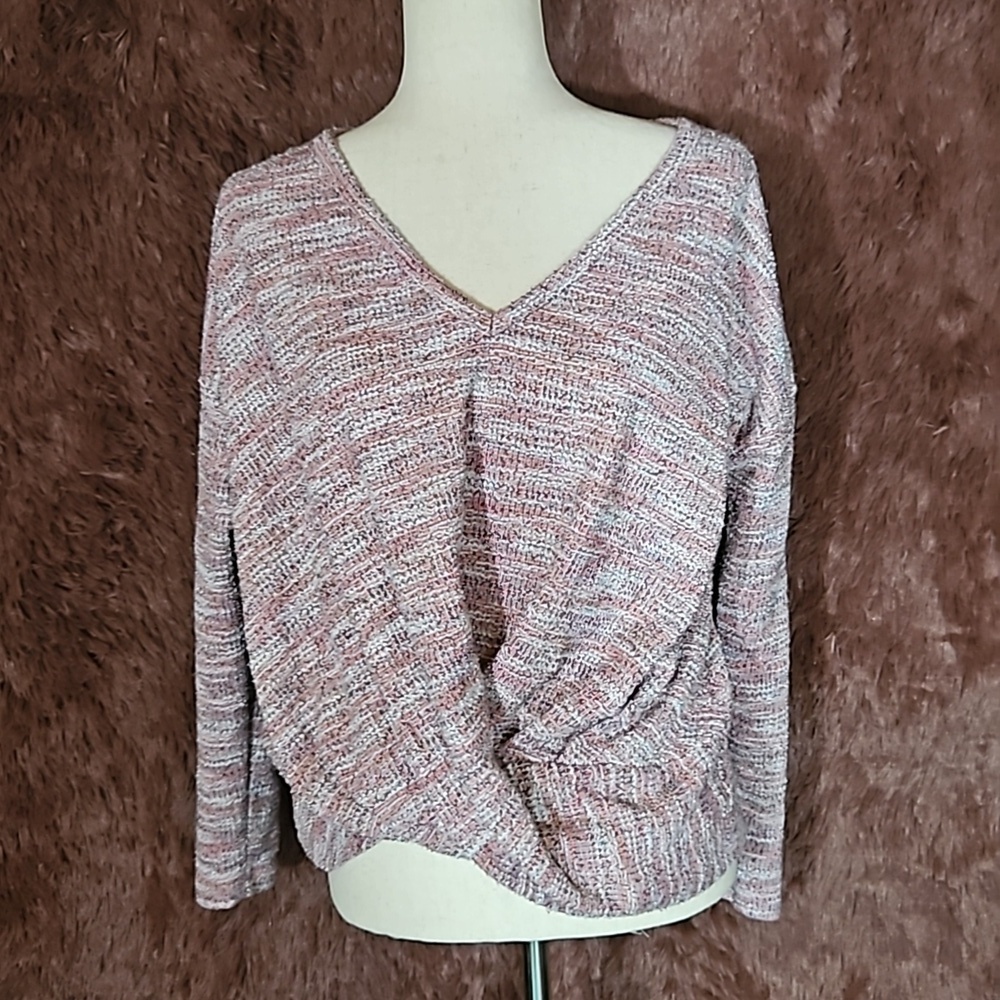 Lou & Grey Textured Knit Twist Front Top